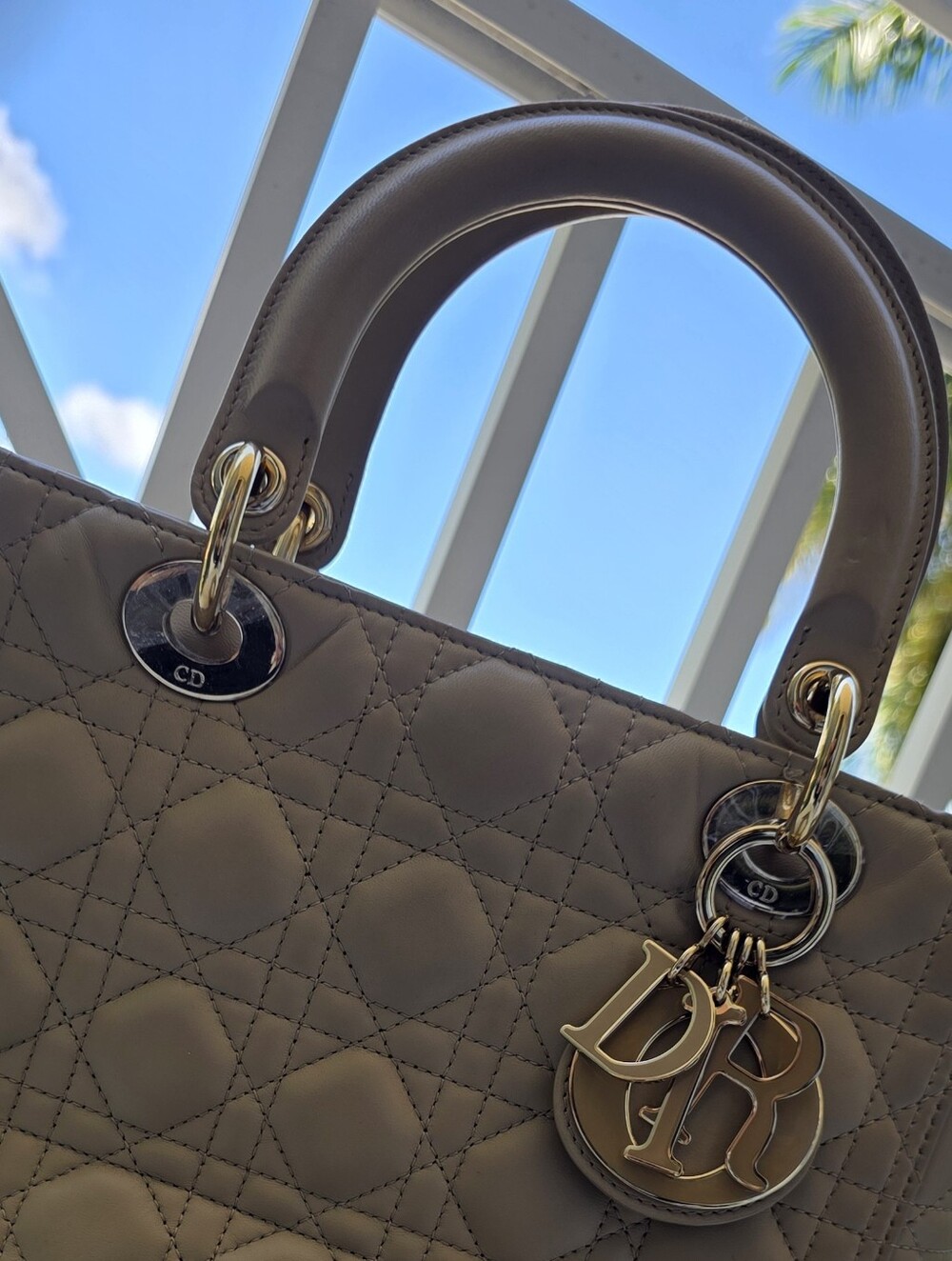 Dior Beige Lady Bag with Gold Hardware - Picture 6 of 16